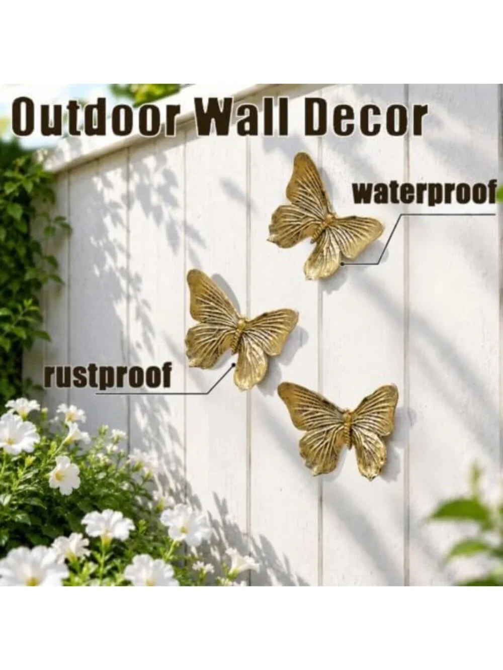 3D Butterfly Wall Decor Set - Antique Copper Resin for Living Room, Bedroom